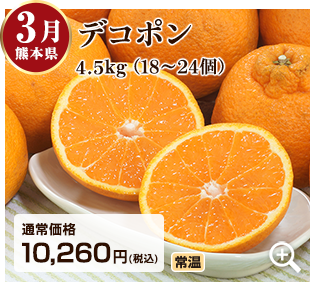 旬のフルーツ定期便 3月 熊本県のデコポン4.5kg(18~24個) 詳細はこちら